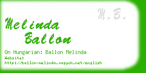 melinda ballon business card